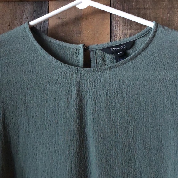 Sage Seafoam Green Crepe RW&Co Blouse - Picture 2 of 4